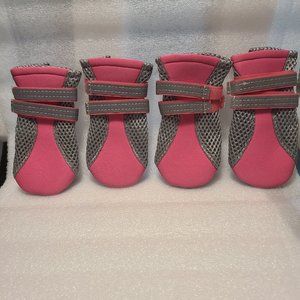 4pcs Dog Shoes Anti Slip Reflective Soft Mesh Pet Puppy Walking Boots Booties